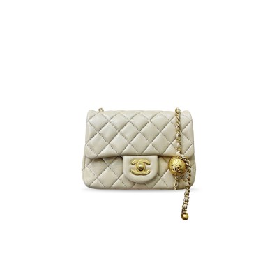 CHANEL MASTER CC PEARL CRUSH MINI FLAP LAMBSKIN QUILTED (17*13*7cm)